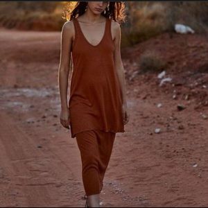 Free People Panama Tank + Skirt Set in Myrrh